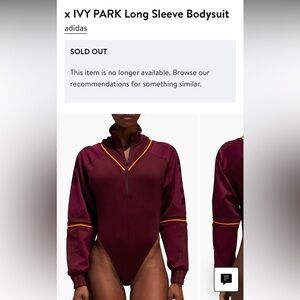 IVY PARK x Adidas Long Sleeve Maroon Bodysuit